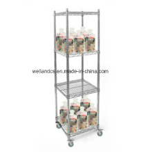Quadratischer Supermarkt Verstellbarer Chrom-Metall-Brot-Display-Regal (CJ6060150A4CW)